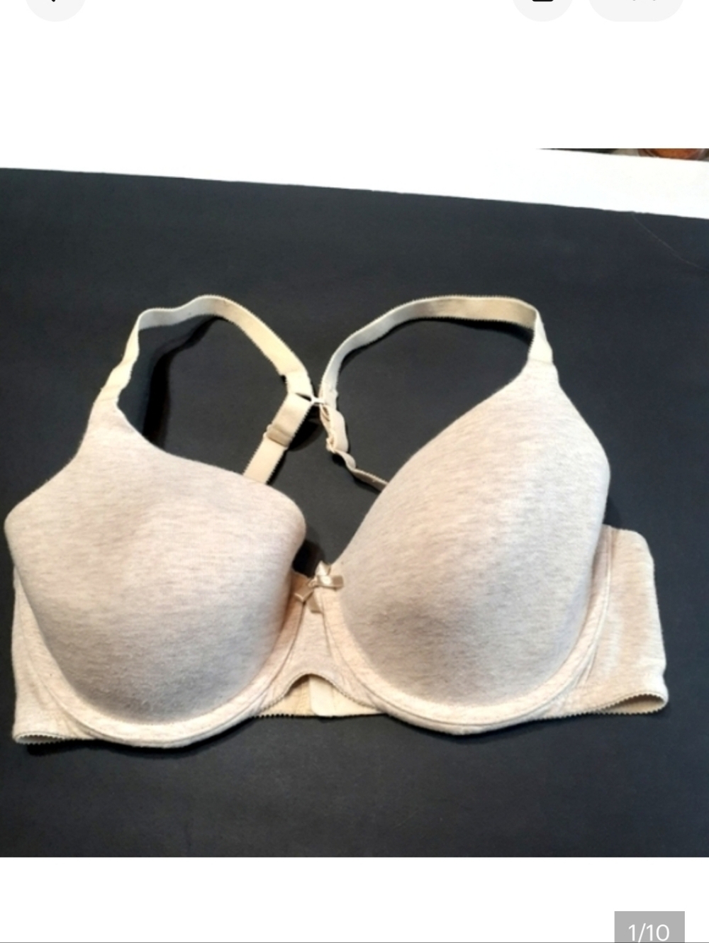 AMBRIELLE Cream Wire Padded T-Shirt Bra with Adjustable Straps Size 36D